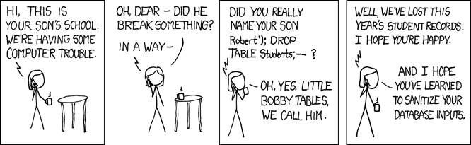 xkcd Bobby Tables cartoon